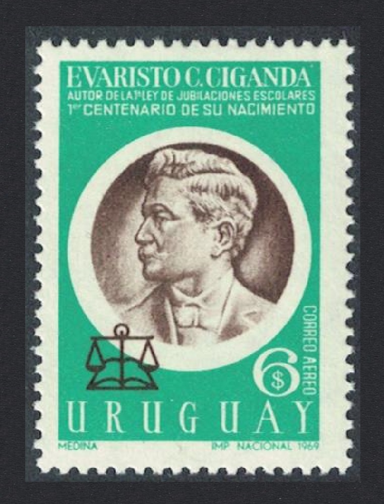 SALE Uruguay Dr. Evaristo C Ciganda Politician Diplomat 1969 MNH SG#1422 - Picture 1 of 1