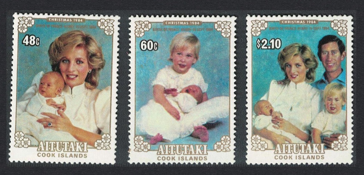 Aitutaki Birth of Prince Henry 3v 1984 MNH SG#514-516