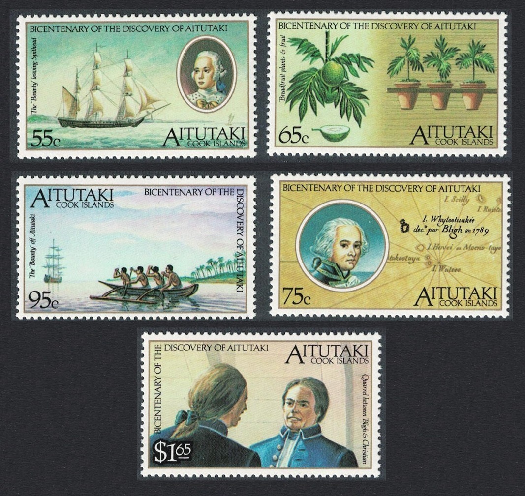 Aitutaki Bicentenary of Discovery by Captain Bligh 5v 1989 MNH SG#596-600