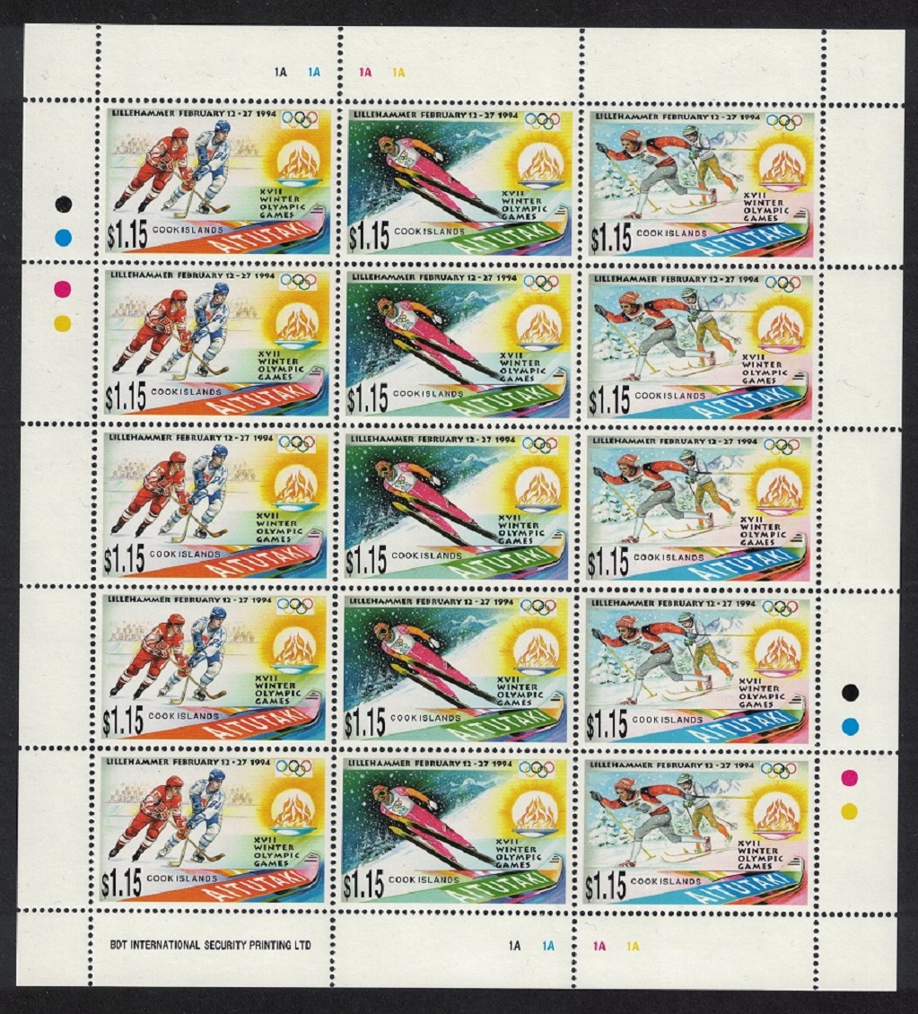 Aitutaki Winter Olympic Games Lillehammer Sheetlet 1994 MNH SG#658-660