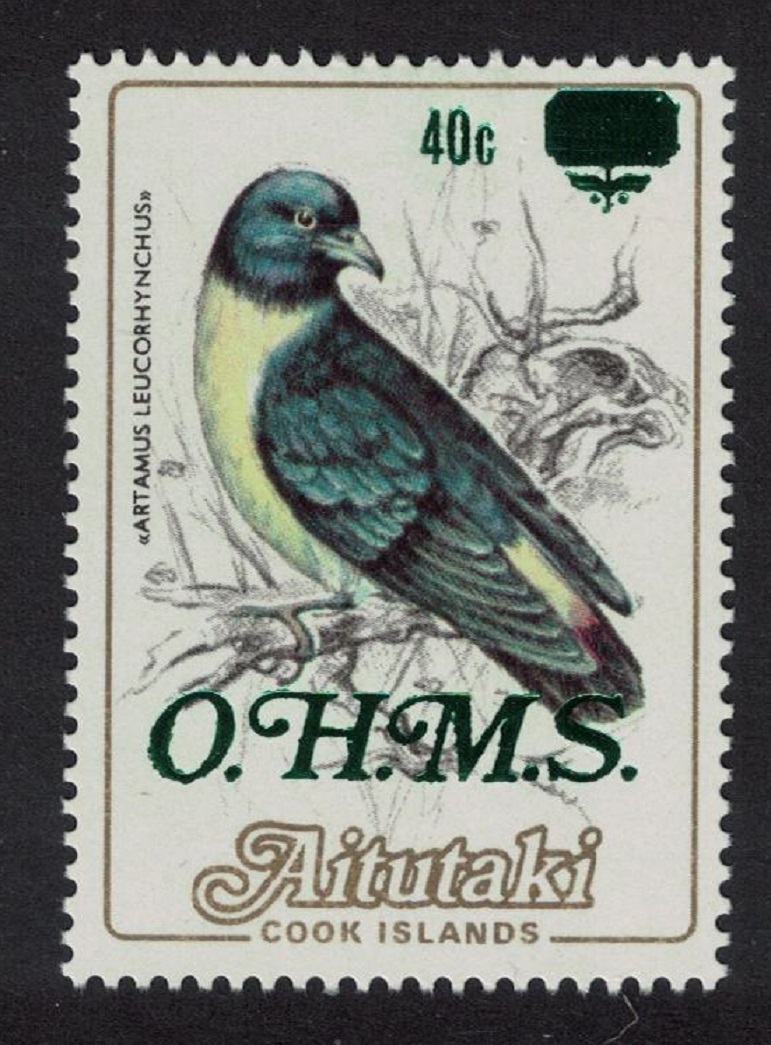 Aitutaki Swallow Bird 40c On 36c Overprint &#39;OHMS&#39; 1985 MNH SG#O24