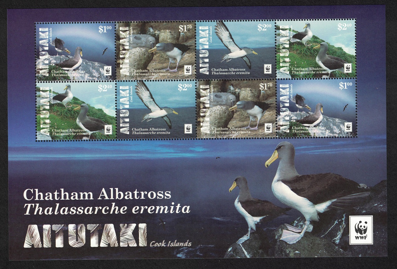 Aitutaki WWF Chatham Albatross Birds MS 2016 MNH SG#MS854