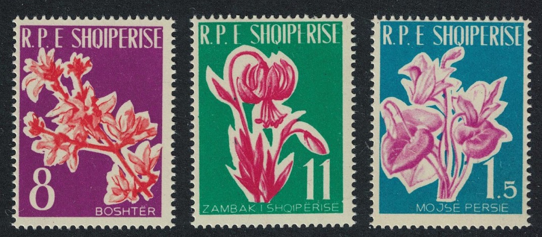 Albania Cyclamen Forsythia Lily Flowers 3v 1961 MNH SG#679-681