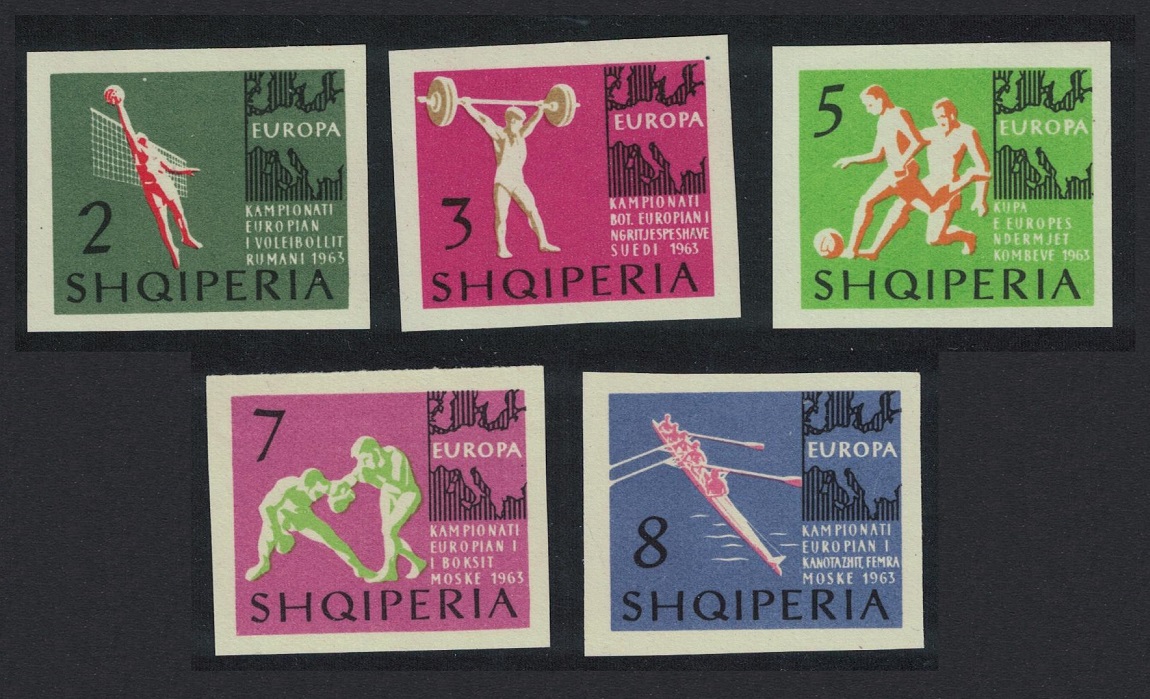 Albania Football Volleyball Boxing Rowing 5v Imperf 1963 MNH SG#769-773 MI#768-772