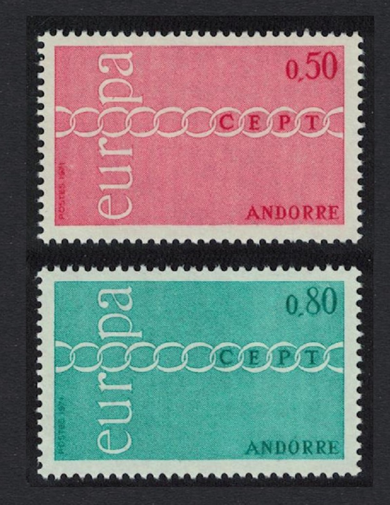 Andorra French Chain of Os Europa CEPT 2v 1971 MNH SG#F231-F232