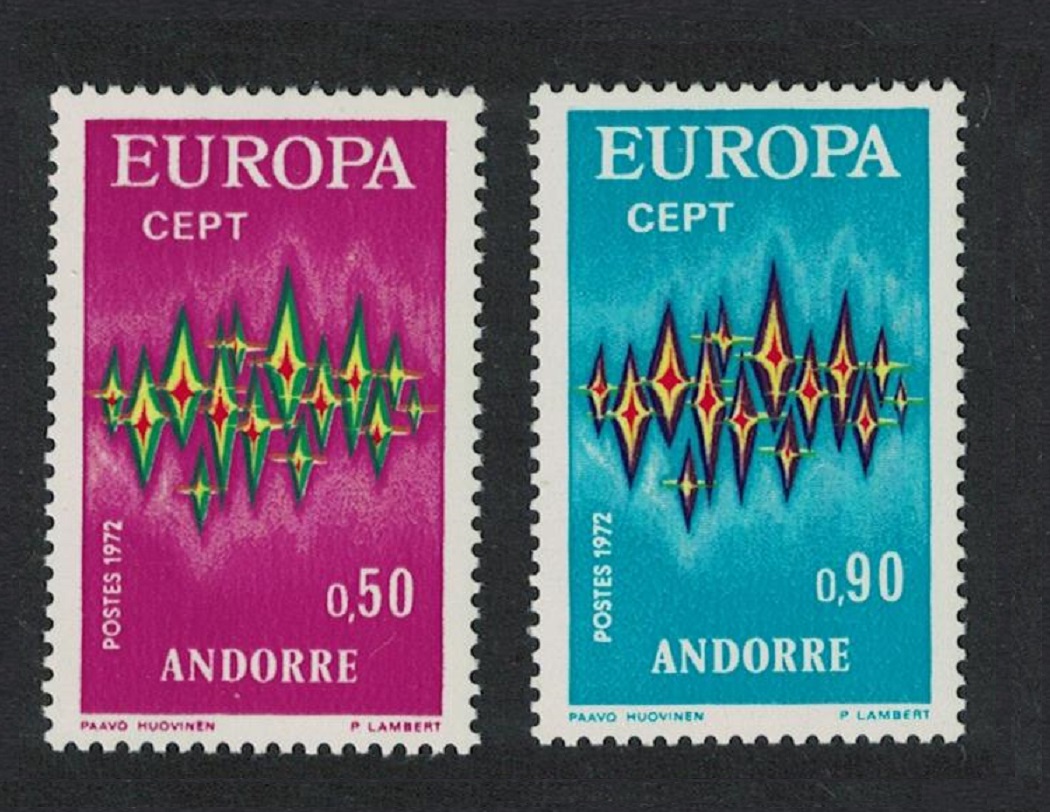 Andorra French Stars Europa CEPT 2v 1972 MNH SG#F236-F237