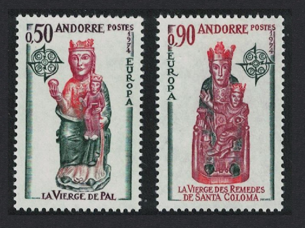 Andorra French Church Sculptures Europa CEPT 2v 1974 MNH SG#F256-F257