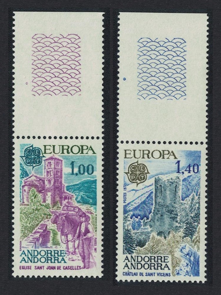 Andorra French Landscapes Europa CEPT 2v Top Coin Margins 1977 MNH SG#F280-F281