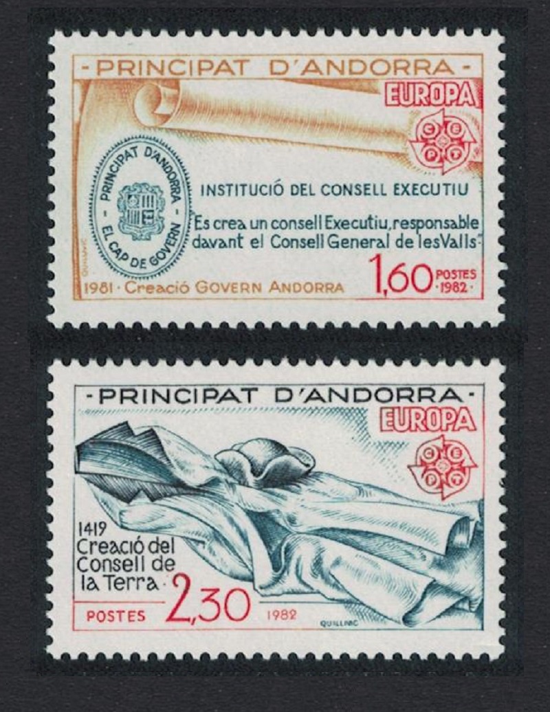 Andorra French Historic Events Europa CEPT 2v 1982 MNH SG#F319-F320