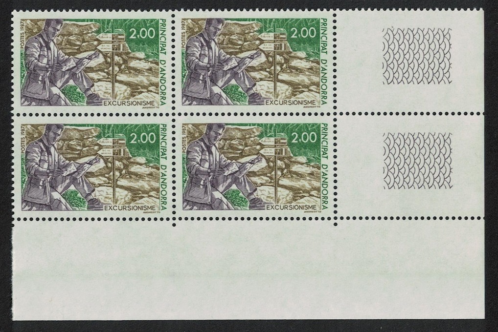 Andorra French Tourism Walking SE Block of 4 1987 MNH SG#F396 MI#385