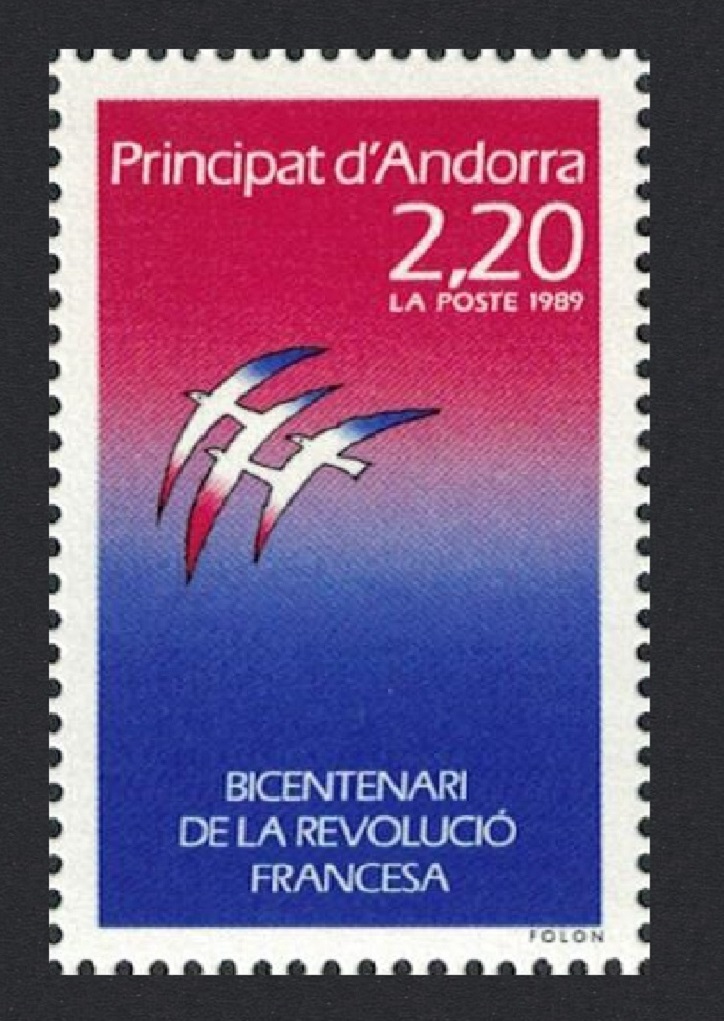 Andorra French Birds Painting by Folon French Revolution 1989 MNH SG#F416 MI#397