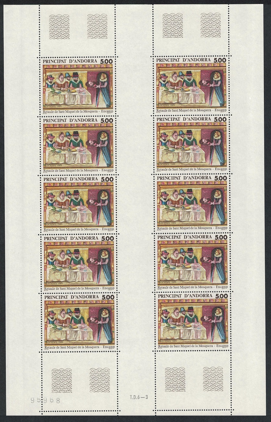 Andorra French Retable of St Michael de la Mosquera Sheet 1989 MNH SG#F424 MI#405