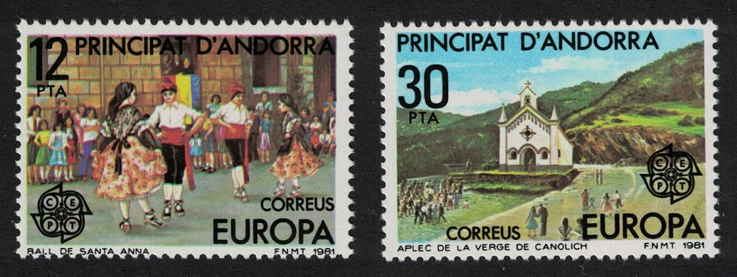 Andorra Spanish Dance Folklore Europa CEPT 2v 1981 MNH SG#131-132