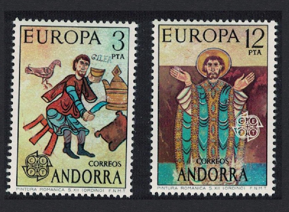 Andorra Spanish 12th-century Romanesque Paintings Europa CEPT 2v 1975 MNH SG#92-93