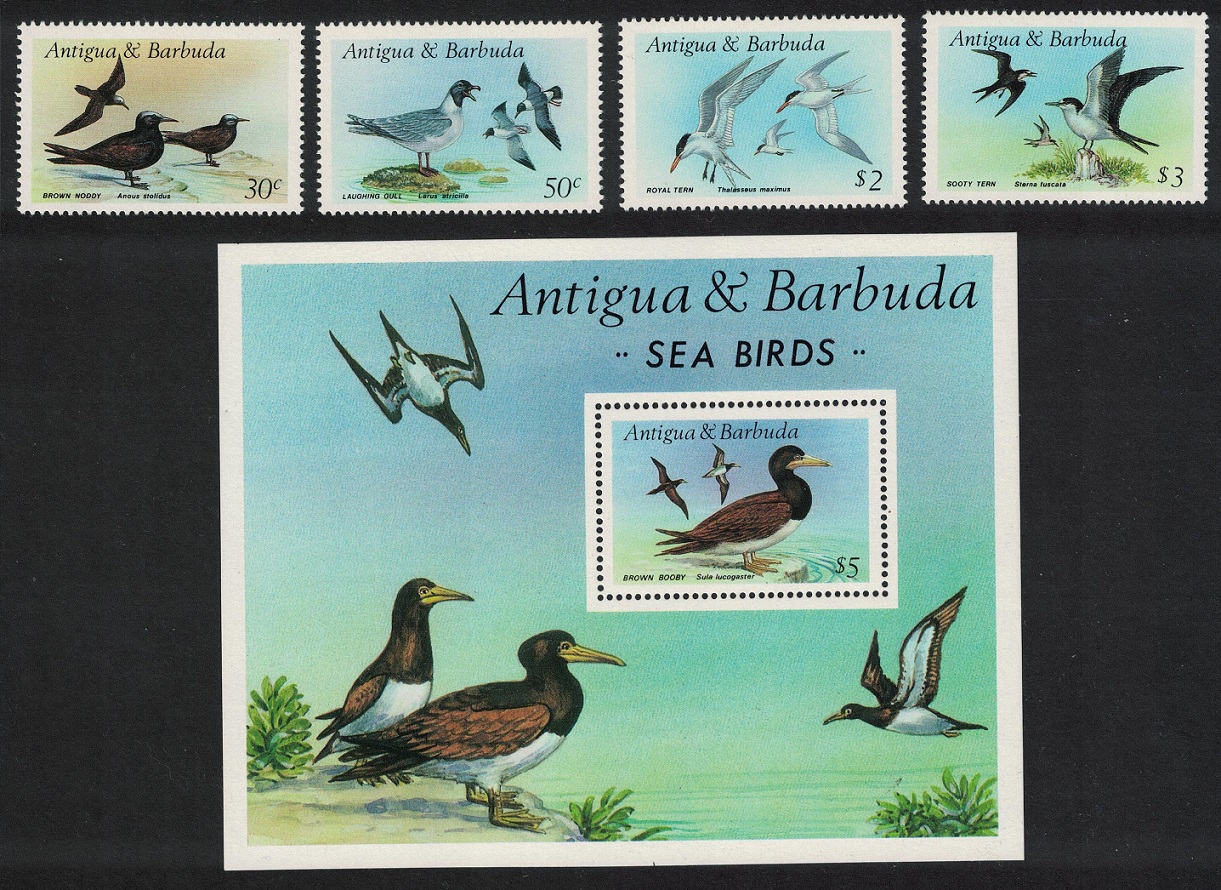 Antigua and Barbuda Noddy Gull Tern Booby Sea Birds 4v+MS 1987 MNH SG#1078=MS1085 MI#1015-1018+Block 124