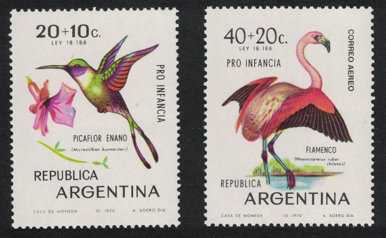 Argentina Chilean Flamingo Woodstar Birds 2v 1970 MNH SG#1293-1294