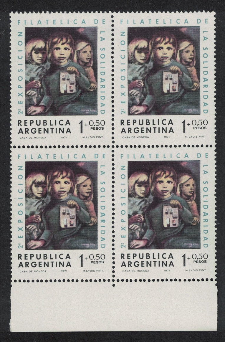 Argentina Painting &#39;Stamps&#39; by Mariette Lydis Block pf 4 1971 MNH SG#1383