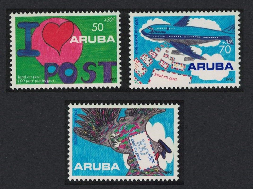 Aruba Postal Service Children&#39;s Drawings 3v 1992 MNH SG#117-119