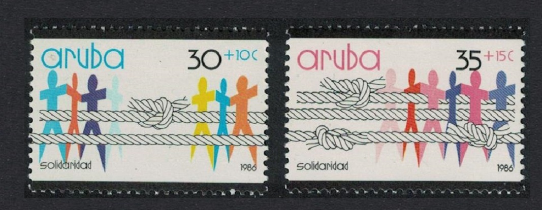 Aruba &#39;Solidarity&#39; People and Rope 2v 1986 MNH SG#25-26