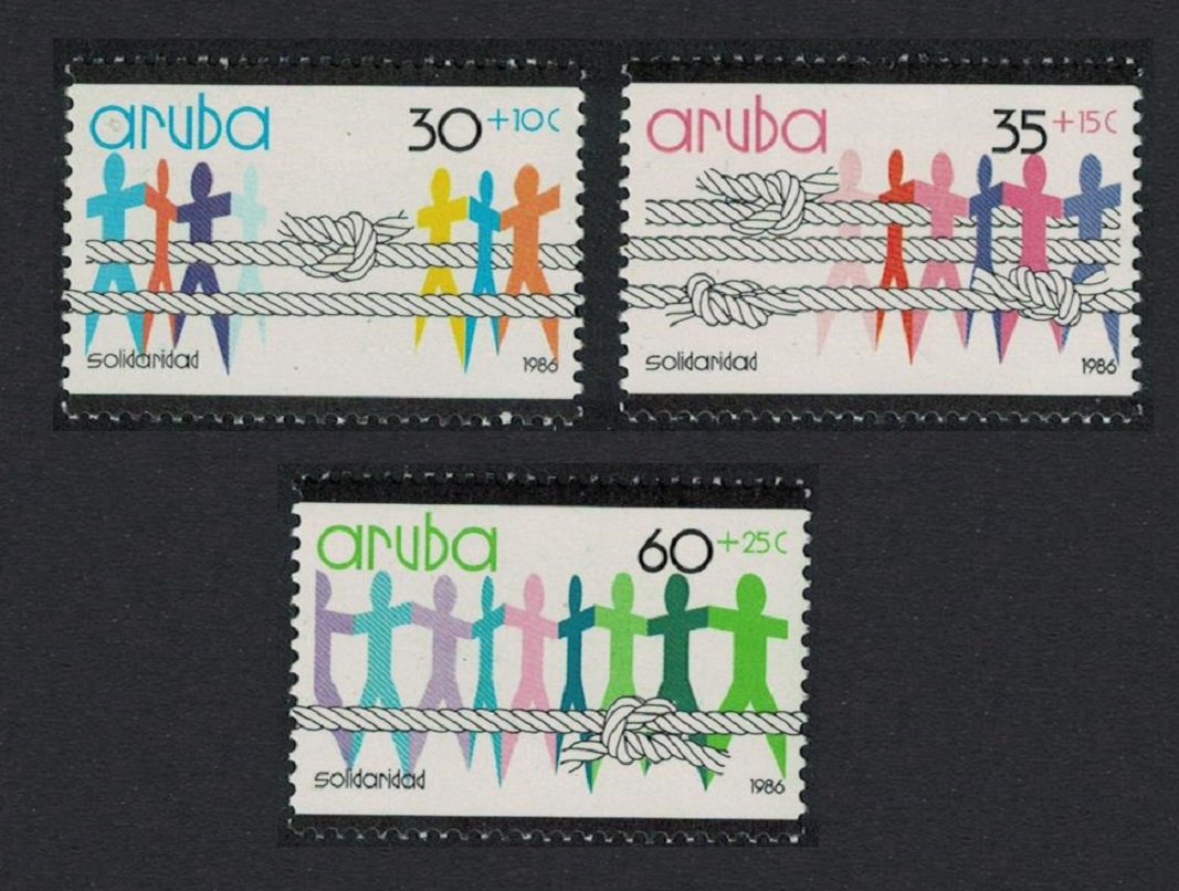 Aruba &#39;Solidarity&#39; People and Rope 3v 1986 MNH SG#25-27