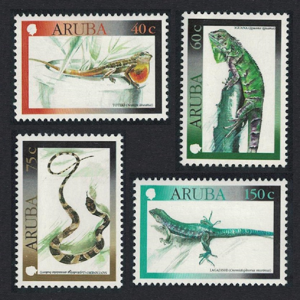 Aruba Iguana Snake Racerunner Reptiles 4v 2000 MNH SG#255-258