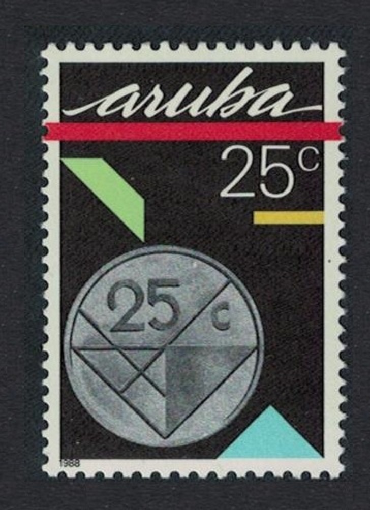 Aruba Coins 25c 1988 MNH SG#44