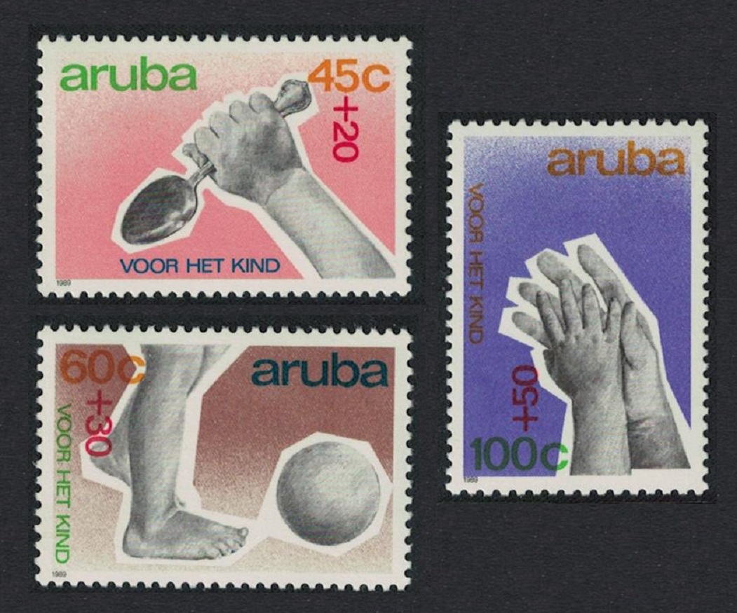 Aruba Football Child Welfare 3v 1989 MNH SG#68-70