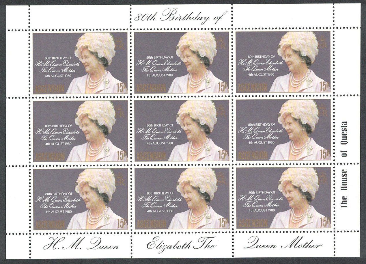 Ascension 80th Birthday of Queen Mother Sheetlet 1980 MNH SG#269