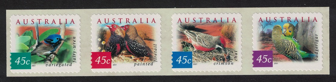 Australia Wren Finch Budgerigar Desert Birds SA Strip Pemara 2001 MNH SG#2130d-2133d