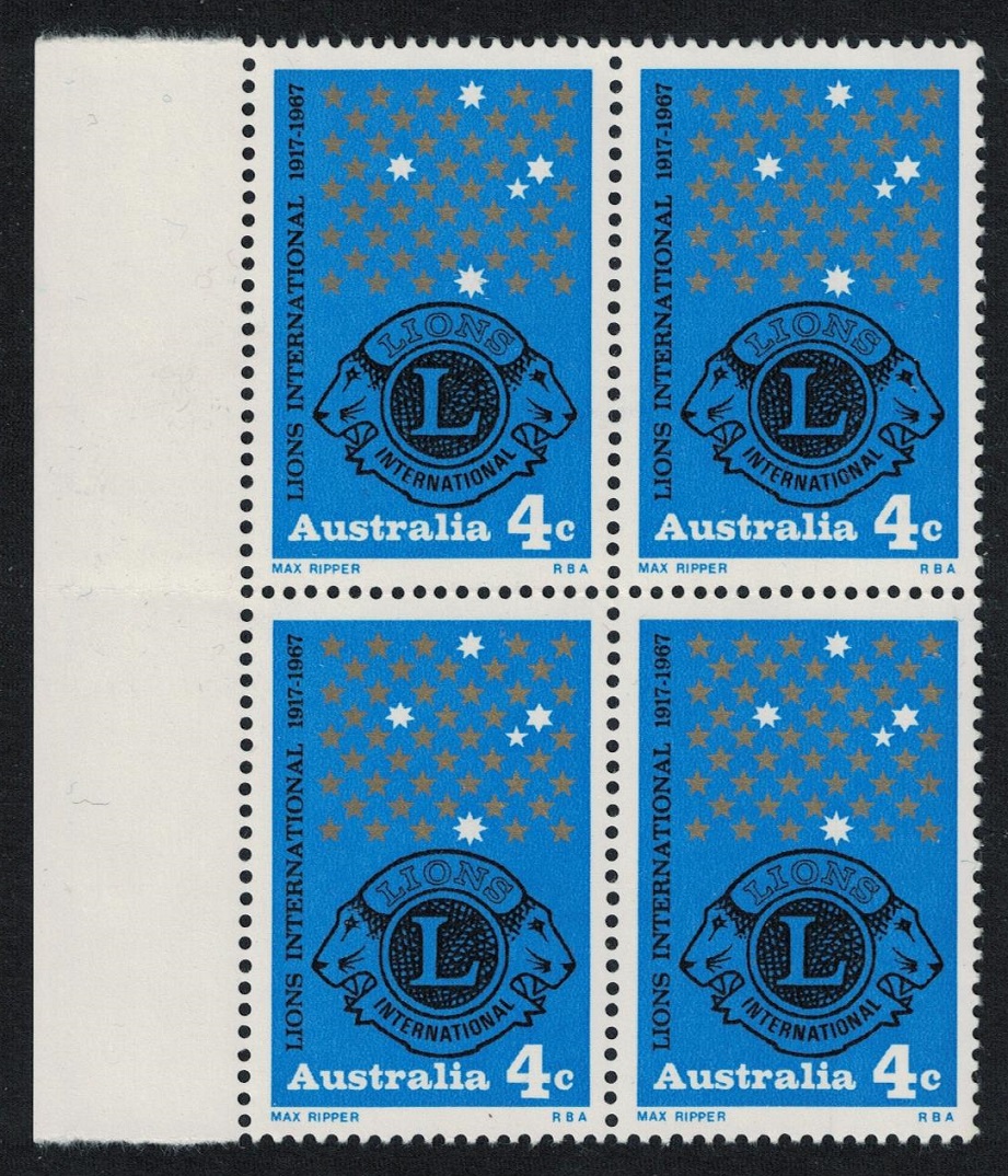 Australia Lions International Block of 4 1967 MNH SG#411