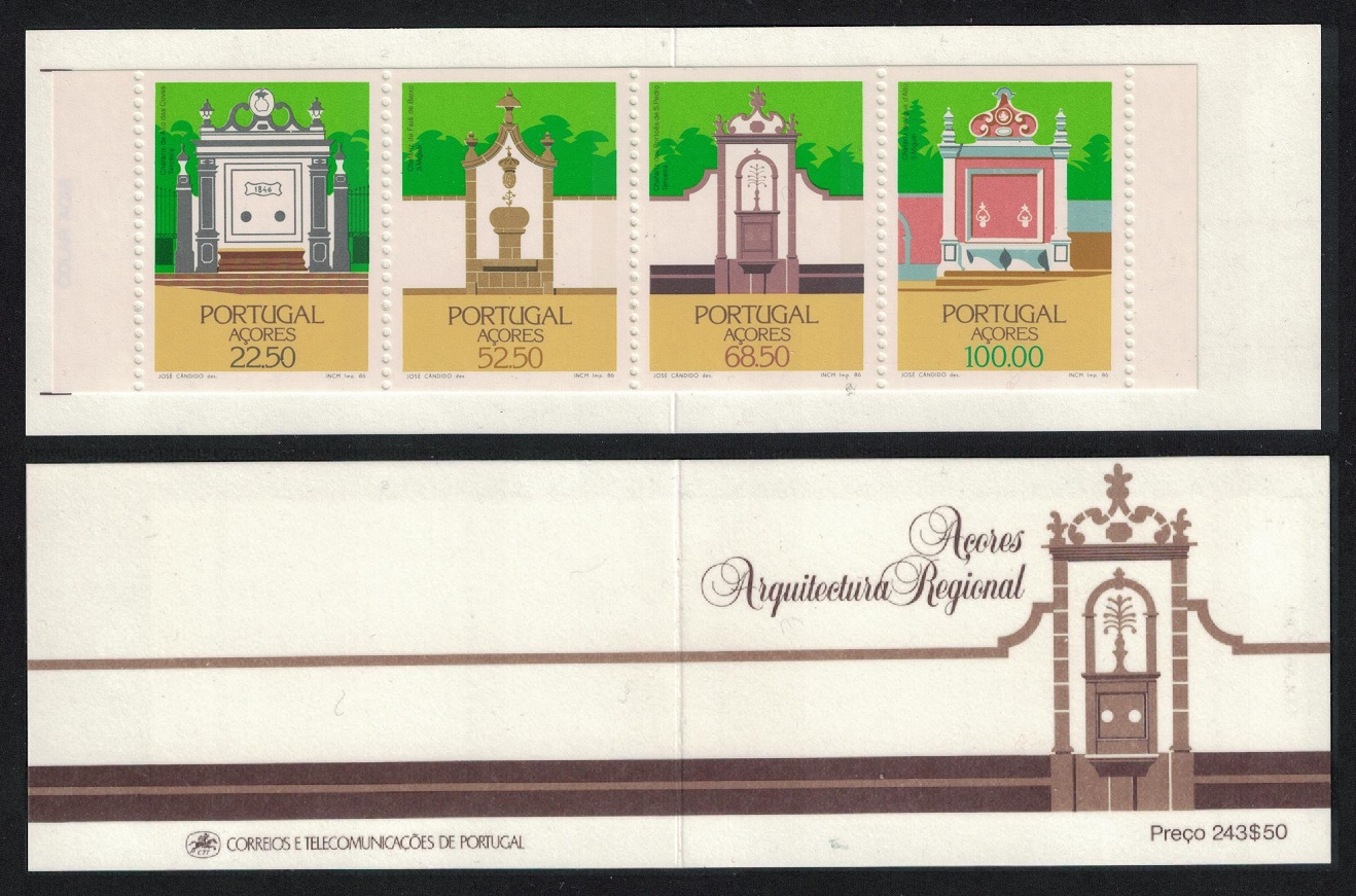 Azores Regional Architecture Drinking Fountains 4v Booklet 1986 MNH SG#470-473 MI#MH6