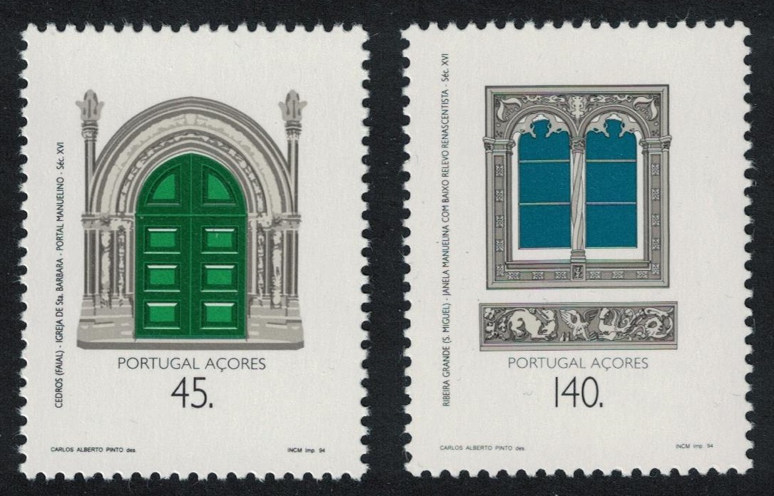 Azores Churches Manoeline Architecture 2v 1994 MNH SG#545-546