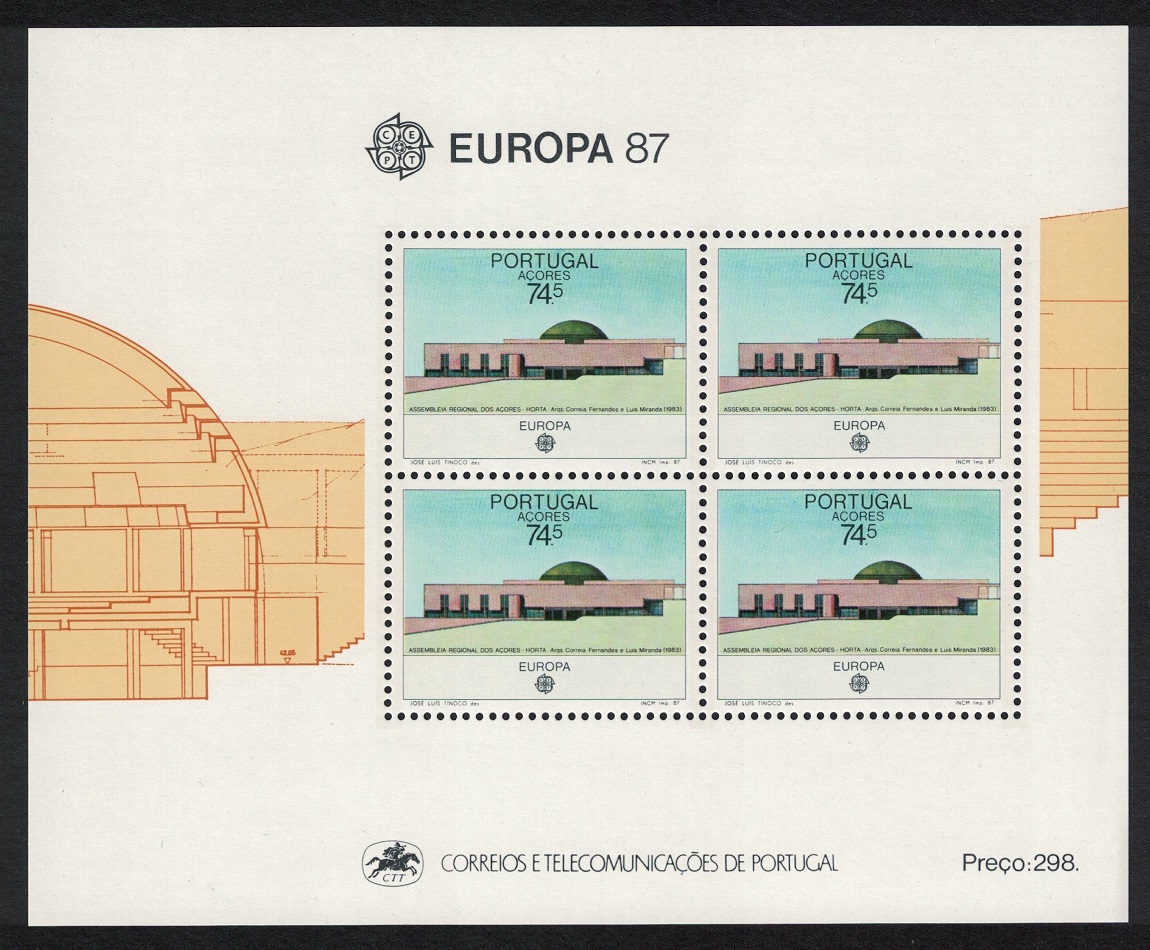 Azores Europa Architecture MS 1987 MNH SG#MS477