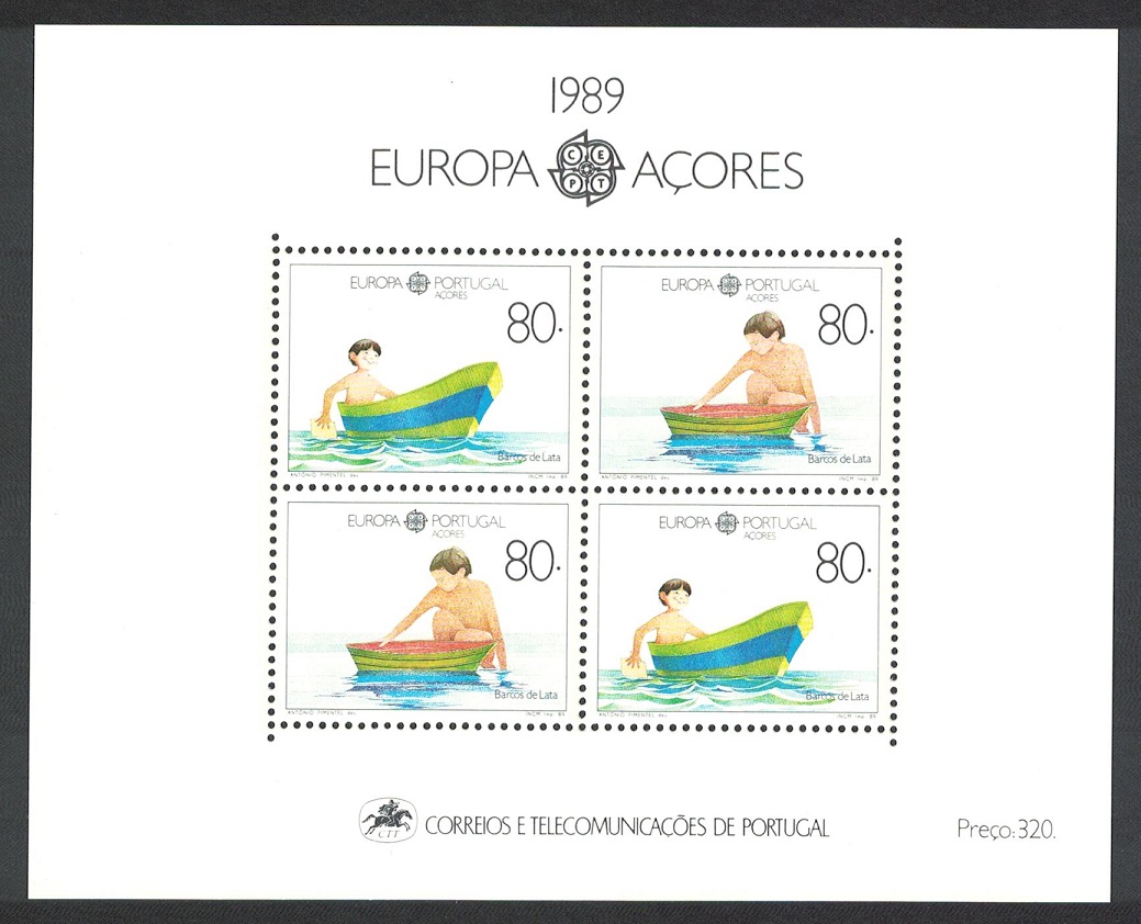 Azores Europa Children&#39;s Games and Toys MS 1989 MNH SG#MS497 MI#Block 10 Sc#382