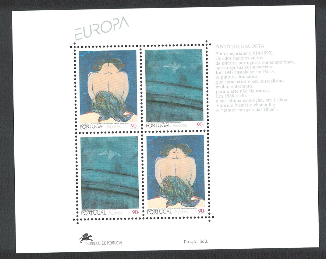 Azores Contemporary Art Nude Europa CEPT MS 1993 MNH SG#MS534 Sc#415