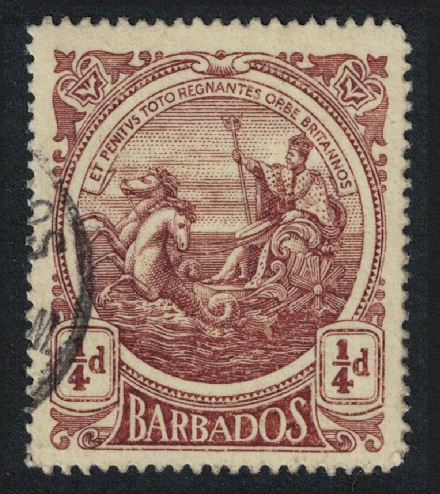 Barbados Britannia ¼d 1916 Canc SG#181