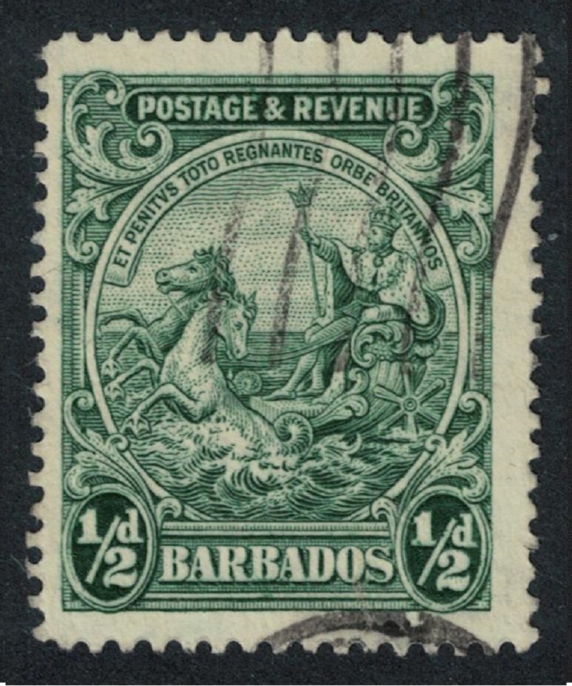 Barbados Inscr &#39;POSTAGE & REVENUE&#39; ½d T1 1925 Canc SG#230