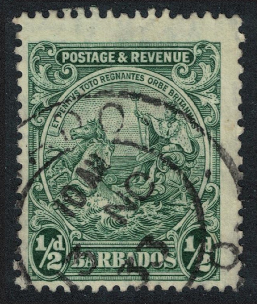 Barbados Inscr &#39;POSTAGE & REVENUE&#39; ½d T2 1925 Canc SG#230