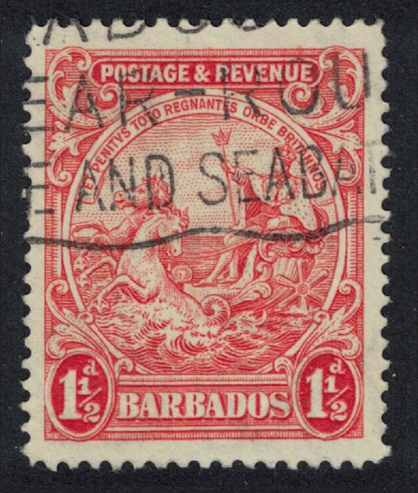 Barbados Inscr &#39;POSTAGE & REVENUE&#39; 1½d T2 1925 Canc SG#231b