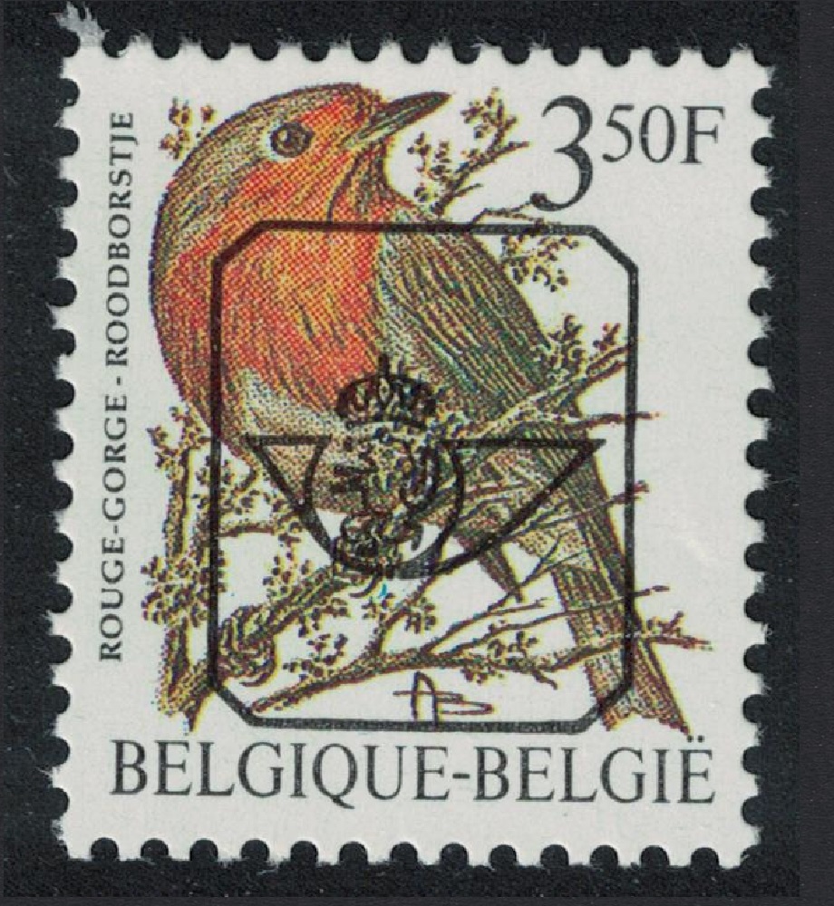 Belgium European robin Bird Buzin &#39;Rouge-gorge&#39; 3f.50 Precancel 1986 MNH SG#2847a MI#2275V Sc#1221