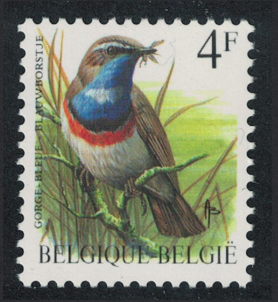 Belgium Bluethroat Bird Buzin &#39;Gorge-bleue&#39; 4f Normal paper 1989 MNH SG#2848 MI#2373x Sc#1222