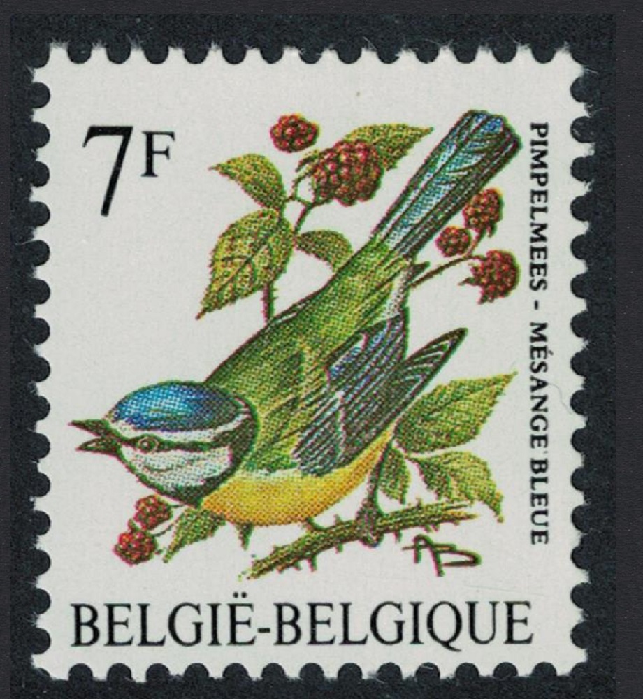 Belgium Blue tit Bird Buzin &#39;Mesange bleue&#39; 7f 1987 MNH SG#2851 MI#2313 Sc#1226