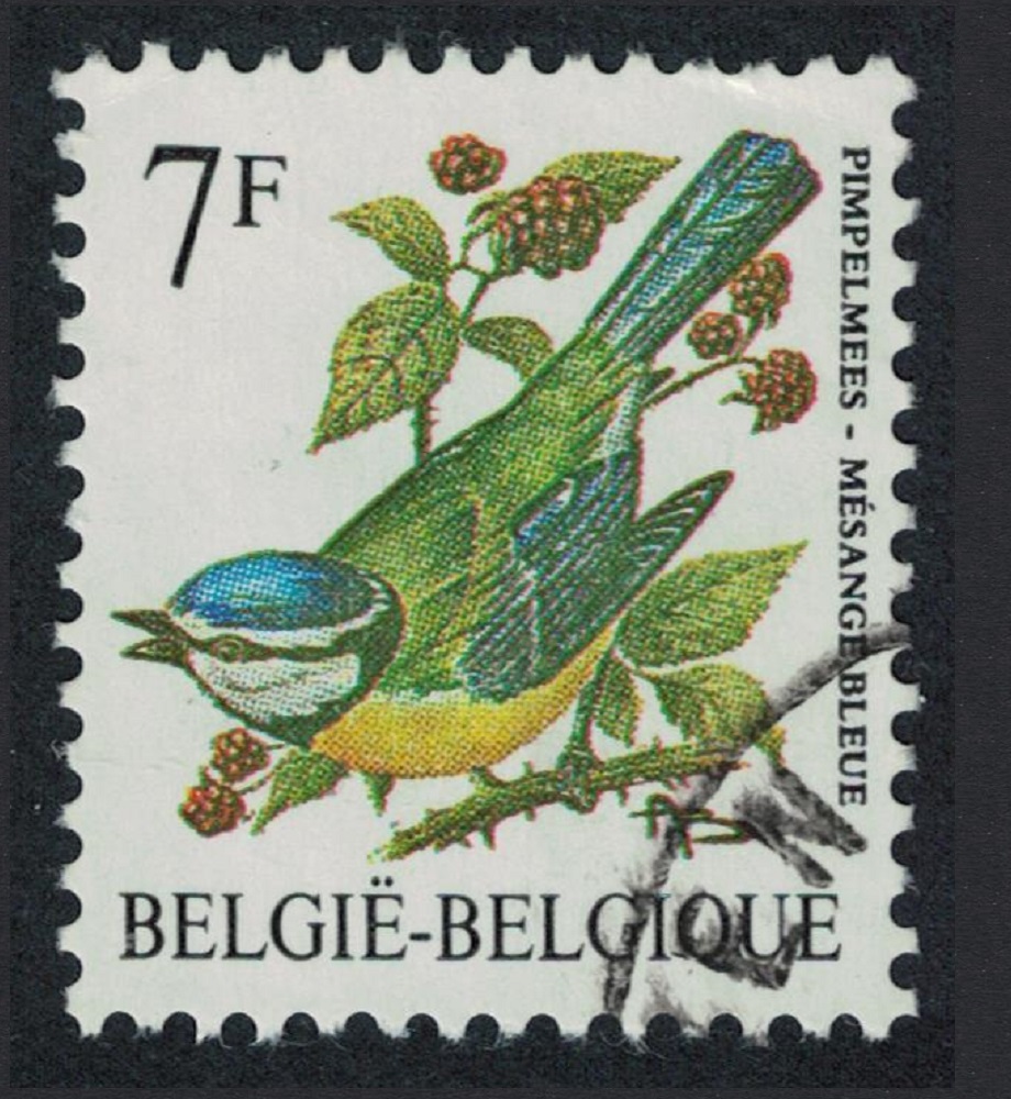 Belgium Blue tit Bird Buzin &#39;Mesange bleue&#39; 7f 1987 Canc SG#2851 MI#2313 Sc#1226