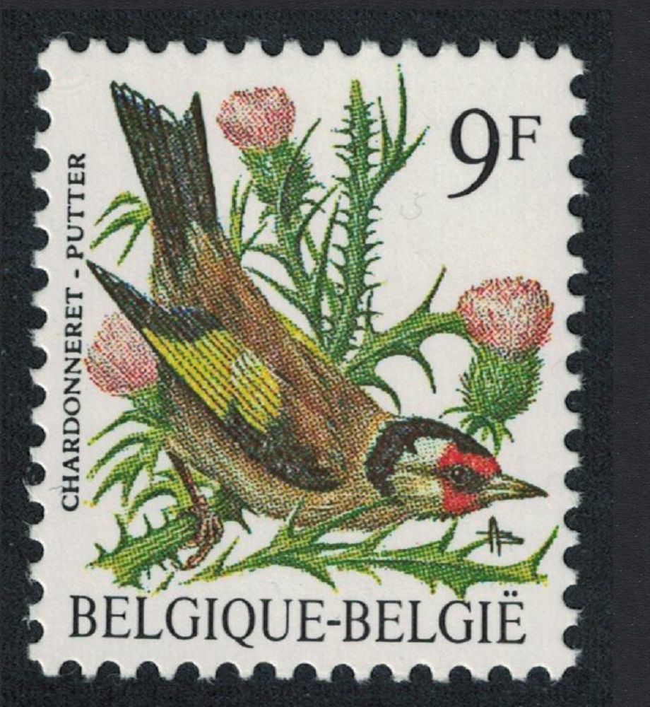 Belgium Eurasian goldfinch Bird Buzin &#39;Chardonneret&#39; 9f Normal paper 1985 MNH SG#2853 MI#2242x Sc#1228