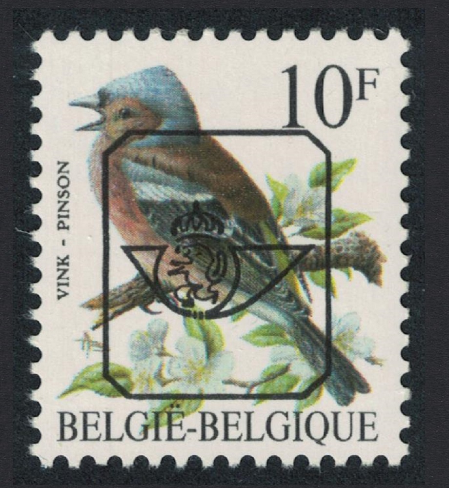 Belgium Chaffinch Bird Buzin &#39;Pinson&#39; 10f Precancel Normal paper 1990 MNH SG#2854 MI#2404xV Sc#1230