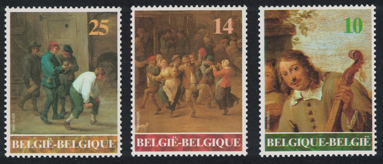 Belgium 300th Death Anniversary of David Teniers the Younger painter 3v 1990 MNH SG#3043-3045