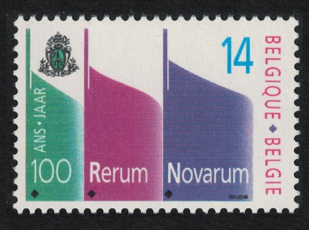 Belgium Pope Leo XIII &#39;Rerum Novarum&#39; 1991 MNH SG#3057