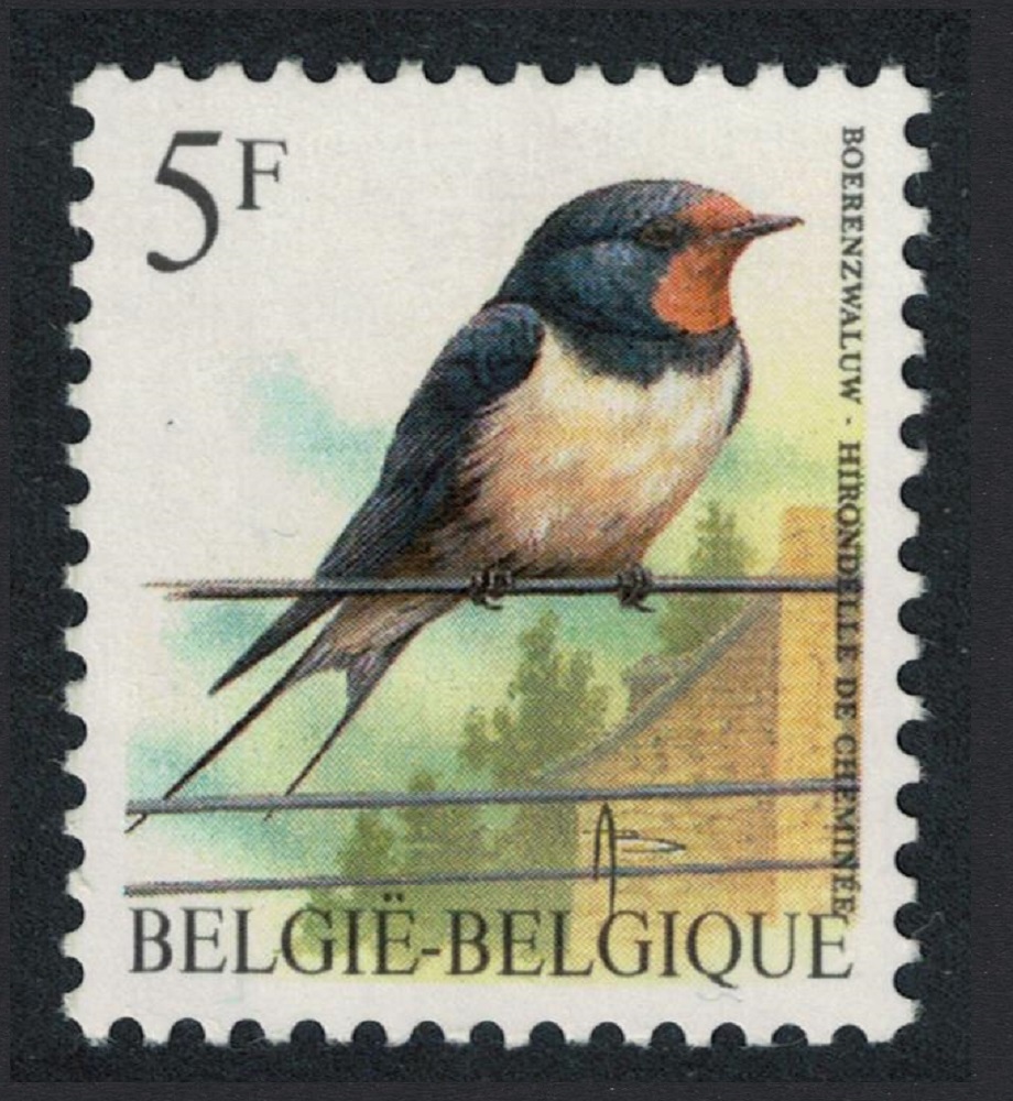 Belgium Barn swallow Bird Buzin &#39;Hirondelle de Cheminee&#39; 5f 1992 MNH SG#3078 MI#2527x Sc#1438