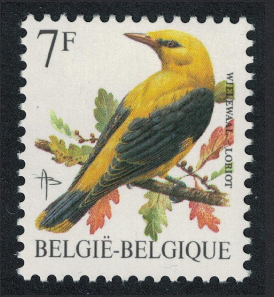 Belgium Golden oriole Bird Buzin &#39;Loriot&#39; 7f Normal paper 1992 MNH SG#3082 MI#2528x Sc#1442