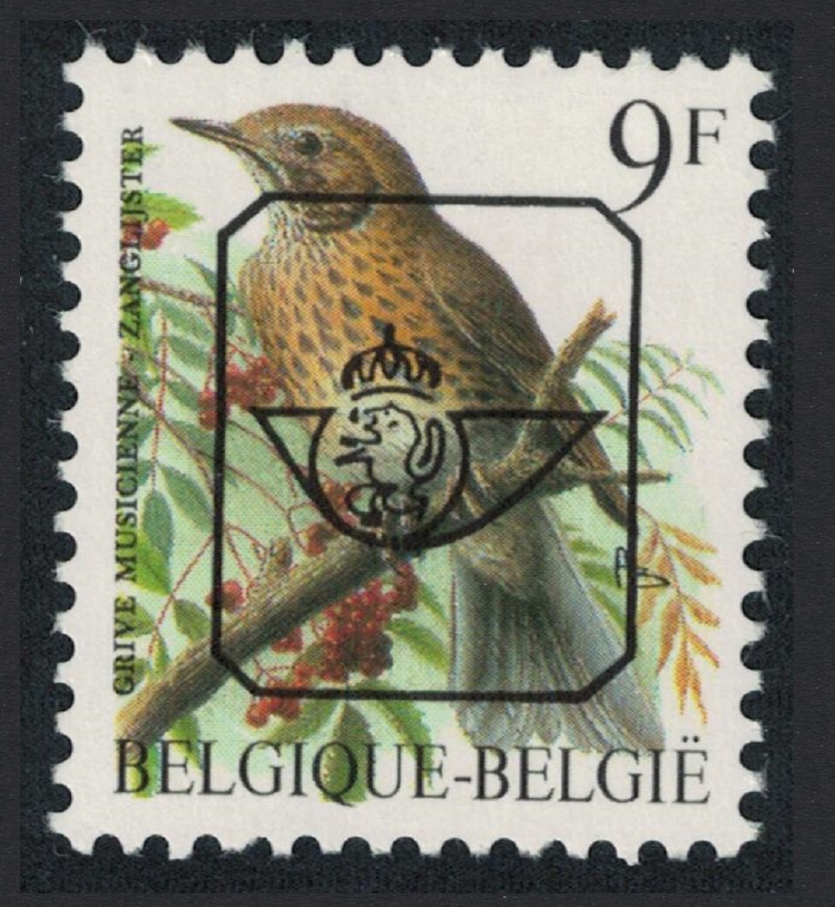 Belgium Song thrush Bird Buzin &#39;Grive Musicienne&#39; 9f Precancel 1991 MNH SG#3084 MI#2478xV Sc#1229